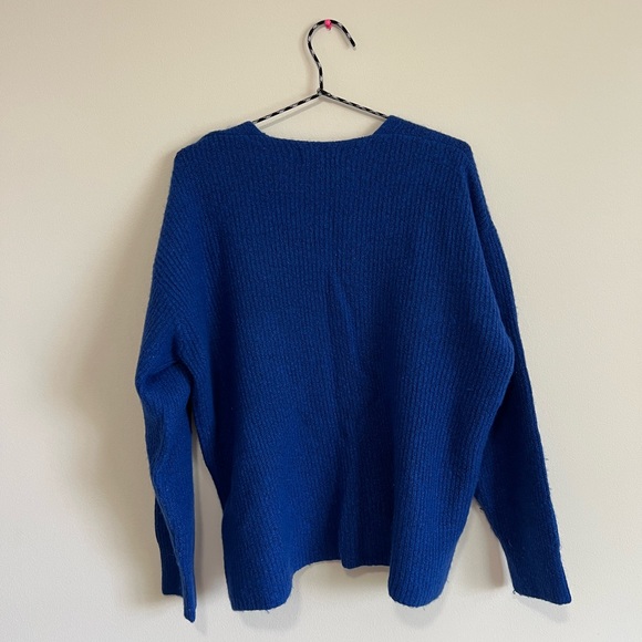 Something navy wool blend blue mazarine v neck sweater - Picture 4 of 4